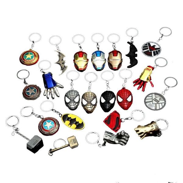 

2020 new fashion jewelry superhero style color the style metal key chains, Silver