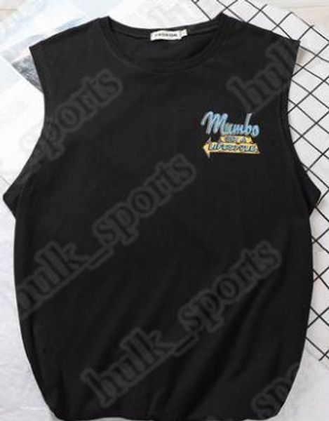 72 Verão sem mangas de esportes e coletes de fitness homens soltos T camisa de algodão colete de corrida tendência roupas bottom outsidse desgaste confortável 50