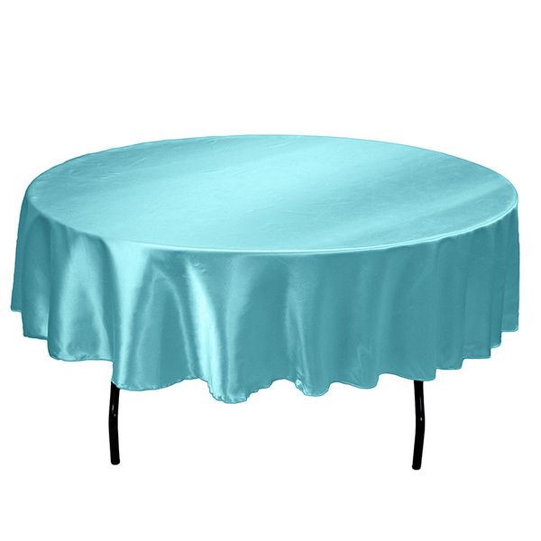 

145cm round charmeuse satin table covers tablecloth overlay for home wedding restaurant party christmas decoration