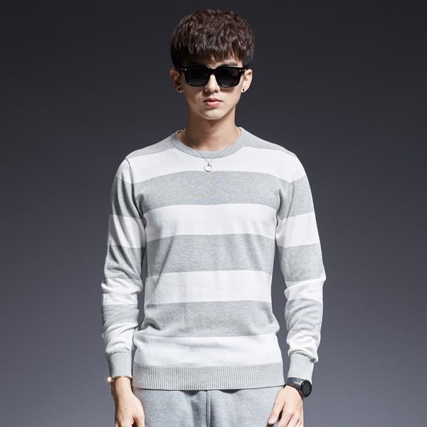 

cotton sweater men's pullover long sleeve jacket men's round neck sweater casual pullover cotton new year -3xl coat, White;black