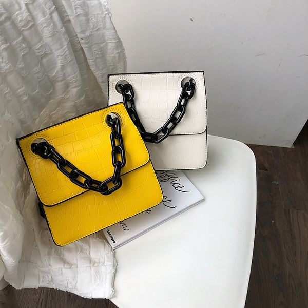 

pu chain bag woman 2020 new fashion stiletto stone-print shoulder bag