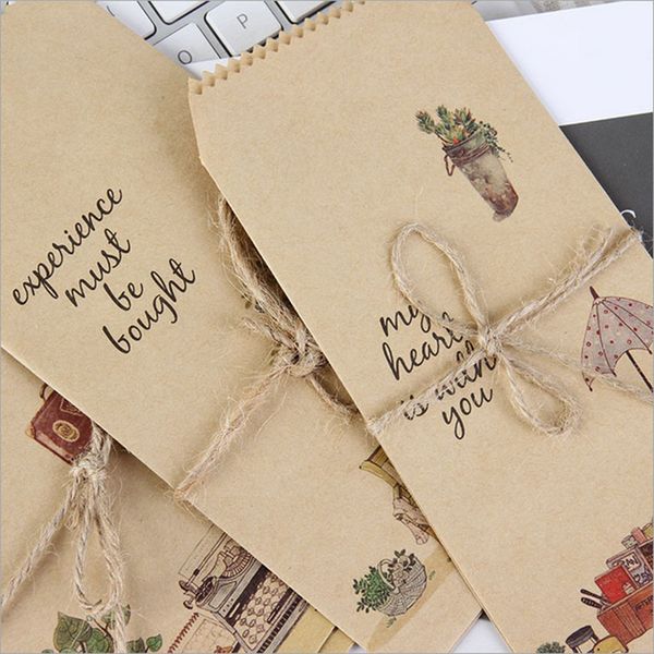 

gift wrap 5pcs/lot simple life envelope writing paper stationery kawaii birthday christmas wallet cards graffiti diy