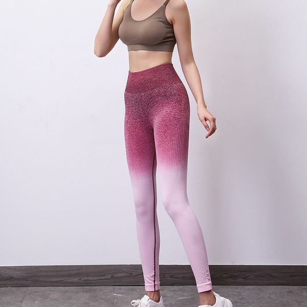 

sport yoga gradient color energy legging women workout fitness jogging running pants gym tights stretch sportswear yoga leggings, White;red