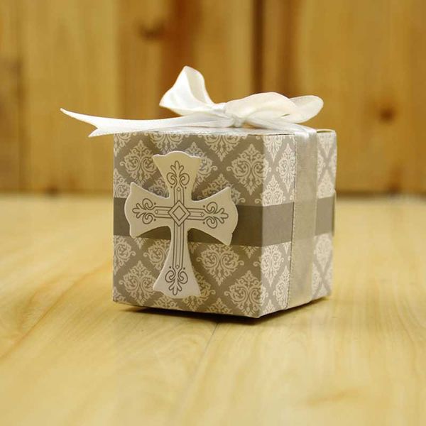 

10шт бумага крест коробка конфет коробка подарка упаковка для baby shower поставки baptism крестины дня рождения венчания благосклонности су