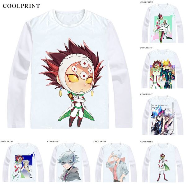 

kougami ryouken varis t shirt yu-gi-oh vrains dragon firewall faiya wouru men t-shirt casual vintage tshirt printed long sleeve shirts, White;black
