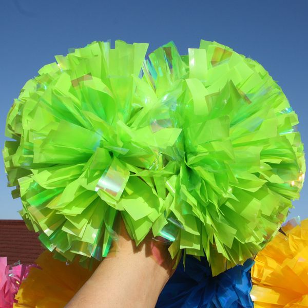 

10 pcs cheerleader pom pom plastic green 1,000*3/4" wide streamers