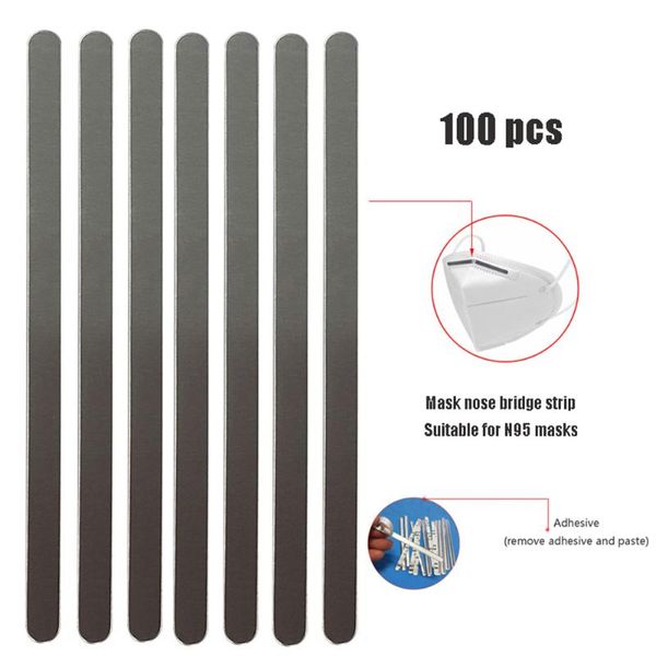 

100шт алюминиевые полоски переносицы для масок diy making mask fix protection mouth mask аксессуары для домашнего частного использования, Black