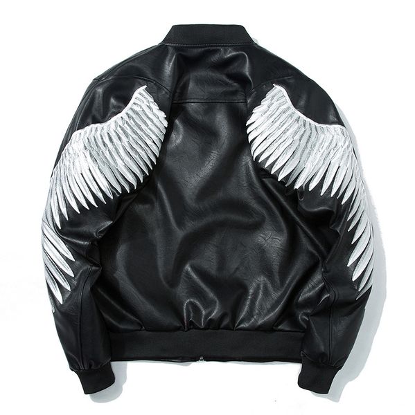 

european design gold wing embroidery jacket men tide spring zipper pilot bomber jackets coats fashion streetwear hip hop, Black;brown