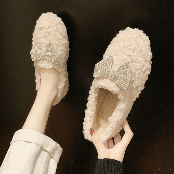 

round toe korean shoes casual female sneakers crystal shose women women's moccasins bow-knot all-match slip-on autumn loafers, Black