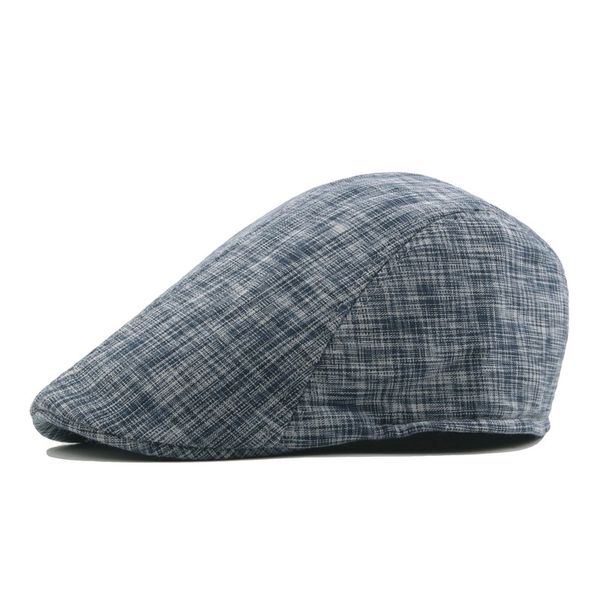 

fashion casual hat men and women autumn striped contrast color cap cotton short beret berets, Blue;gray