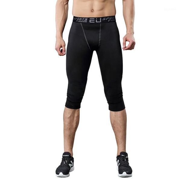 

sportwear mens compression pants sports running tights basketball gym pants bodybuilding joggers jogging skinny leggings trousers1, Black