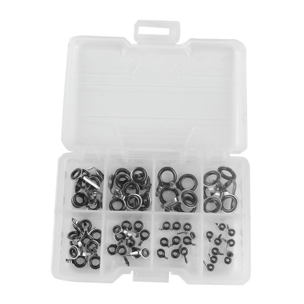 

70pcs/box stainless steel fishing rod guides eye ring diy rod repair kit