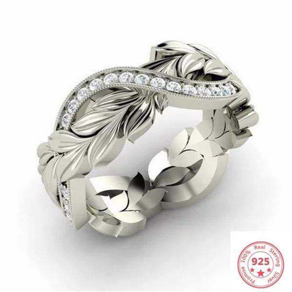 

feather 100% 925 sterling silver wedding diamond ring for women luxury white z gemstone bizuteria anillos s925 sliver rings, Golden;silver