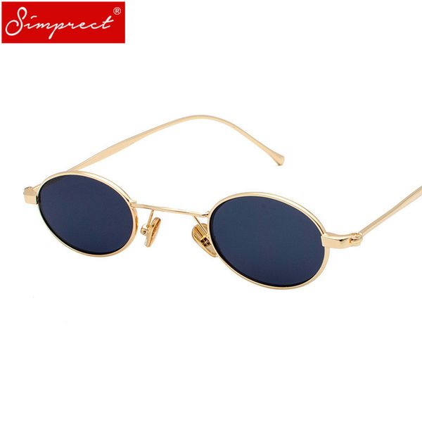 

simprect 2019 small oval sunglasses women men fashion metal round mirror sun glasses vintage retro brand designer black sunglass, White;black