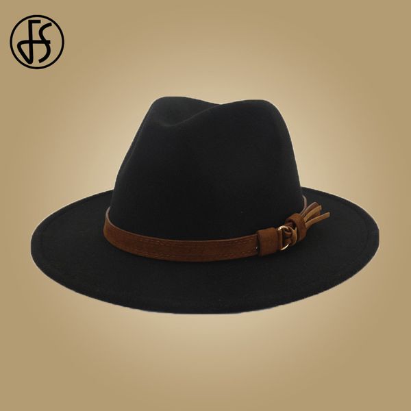 

fs mens hats fedoras wool with leather ribbon gentleman elegant ladies winter autumn wide brim jazz panama bowler hat cap, Blue;gray