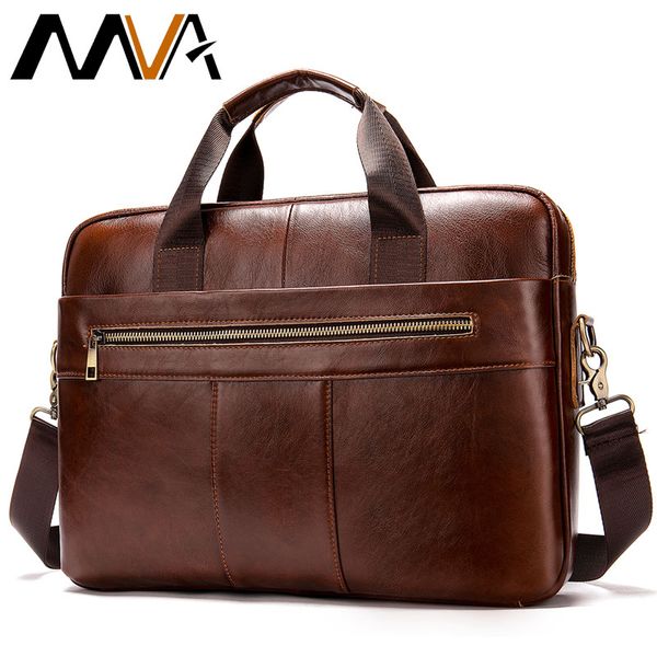 

mva men's briefcase/bag of leather messenger bag men's genuine leather bag men vintage lapoffice bags for men handbags 8523