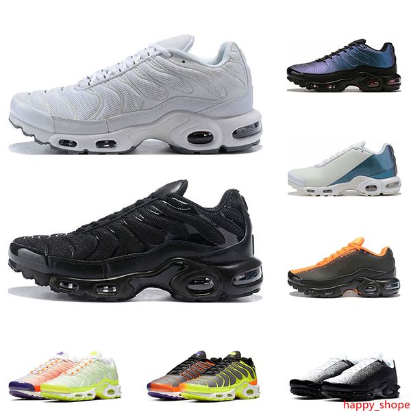 

new tn plus running shoes for men white black orange volt color flip hyper crimson sports sneakers trainers size 40-45