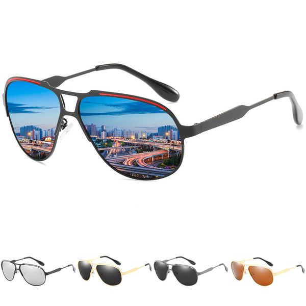 

polarized sun glasses men's metal frame pilot drive outdoor anti uv 400 sun glasses vintage accessories male, White;black