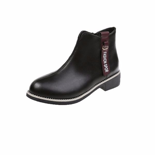 

new fashion women's snow boots winter ladies solid color fashion boots short comfortable plus velvet warm cotton shoes o11-36, Black