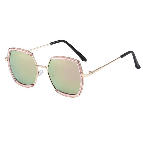 

square metal kids sunglasses girls boys oversize frame sunglasses vintage outdoor kids glasses colorful children's sun glasses, White;black
