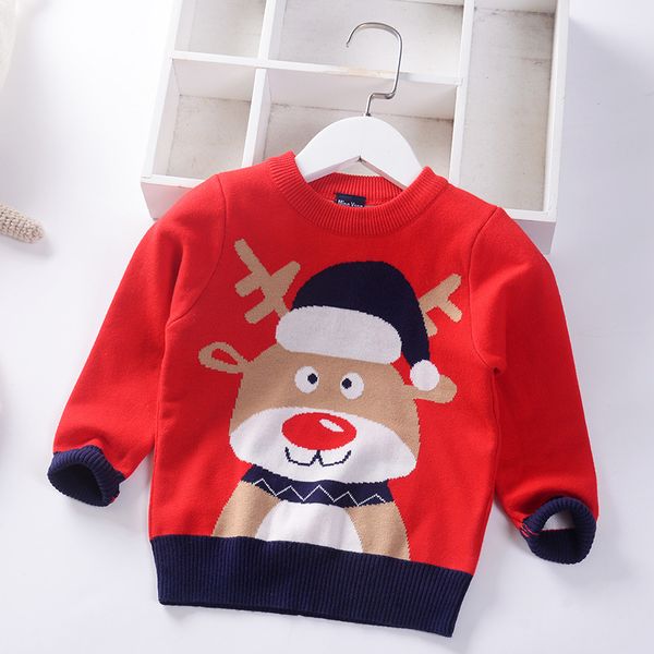 

boys sweater 2019 autumn and winter children's pullover sweater christmas children's, Blue