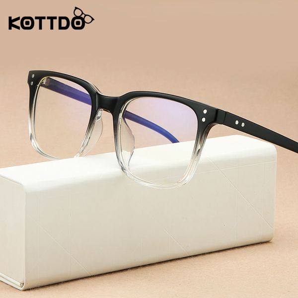 

kottdo retro classic square women glasses frame optical prescription eyeglasses frames men computer glasses frame gafas oculos, Black