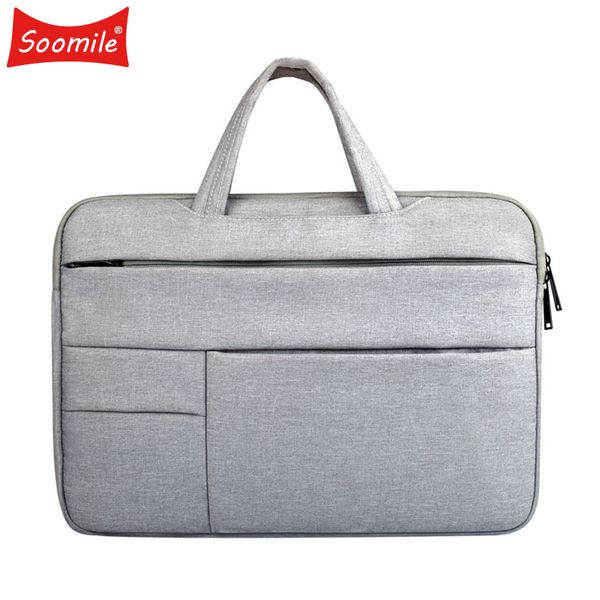 

soomile 12-15 lapbag portable men briefcase multi-function notebook computer bag male simple office business handbag 2018