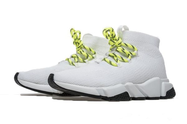 

sock shoes speed trainers stretch textured knit casual shoes speed trainer sneakers sock race runners with box 01, Black