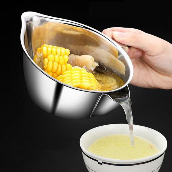 

colanders & strainers stainless steel water oil separator kitchen skimmer filter pot pork ribs soup bowl gadgets
