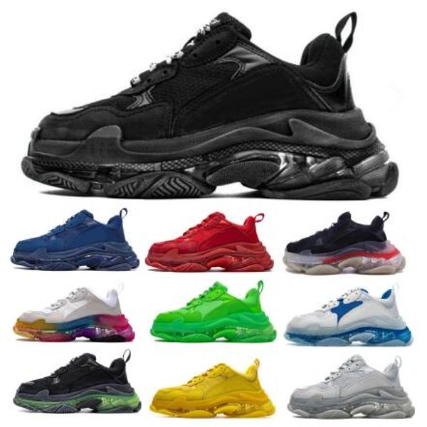 

new 2020 mens triple s running shoes fashion luxury designer trainers clear sole white des chaussures women triple-s walking sneakers shoes