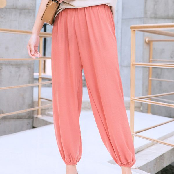 

pants women 2019 spring summer female fashion solid elastic high waist casual trousers loose harem pants, Black;white