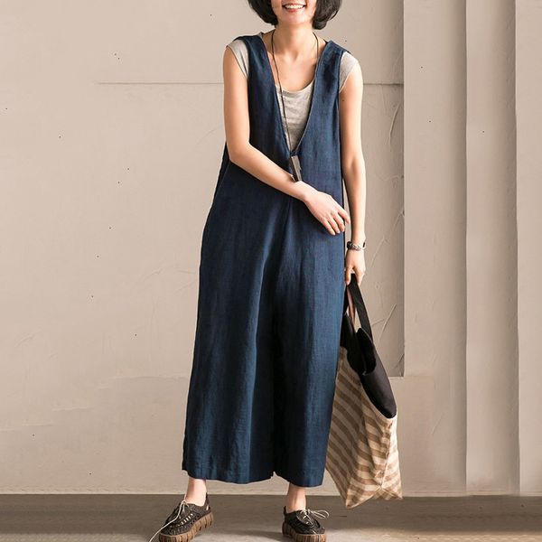 

wide leg trouser women vintage bib overalls sleeveless strappy solid loose rompers jumpsuits pants plus size 5xl macacao, Black;white