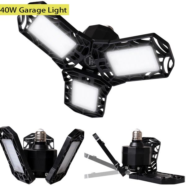 

40w garage light deformation 85-265v 4000lm 6500k abs lamp e27/b22 base deformable garage lighting industrial lamp