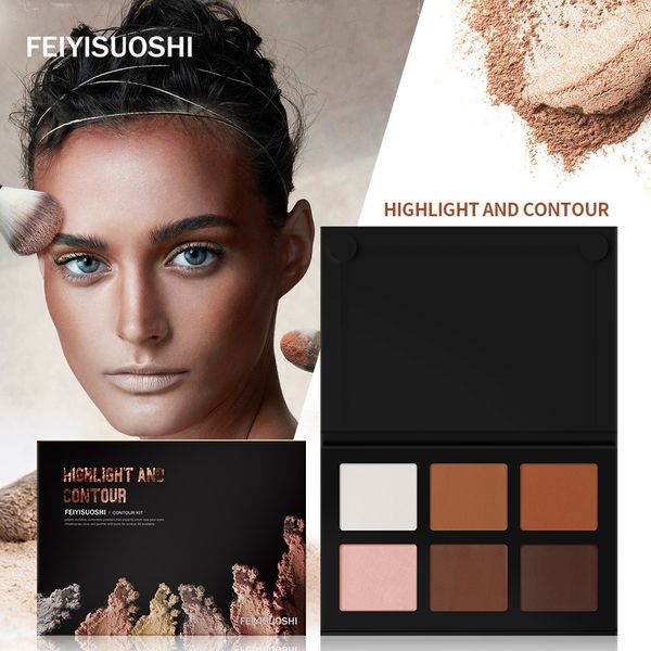 

6 colors light medium contour kit bronze glow pressed palette highlighter bronzer contouring makeup set