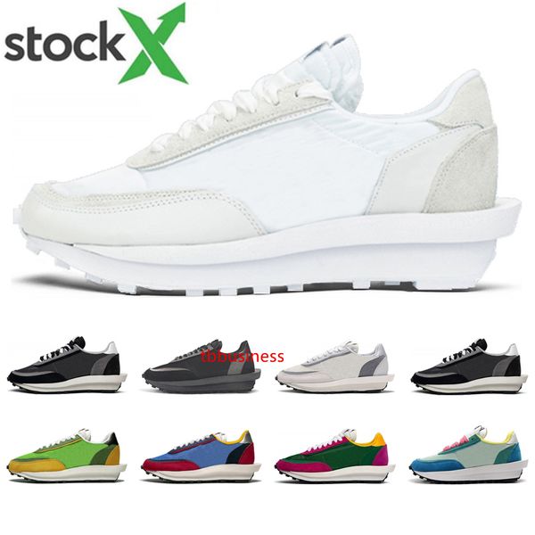 

2020 sacai ld waffle men women fashion sneakers triple black nylon summit white green multi mens trainer vintage casual shoes