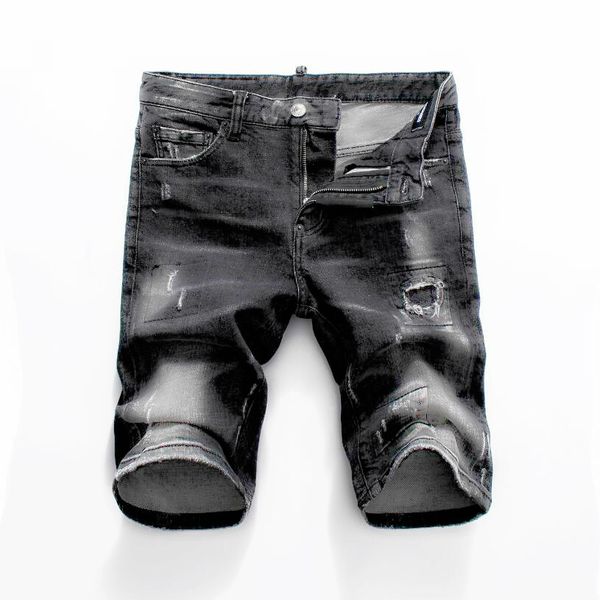 

new 2019 fashion casual men's jeans tear shorts jeans nightclub black dsn28 cotton fashion tight summer mens pants new fashion, Blue