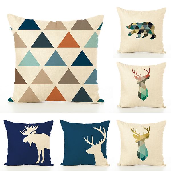 

amazon nordic simple creative linen pillow case office back pillow home soft custom covers decorative