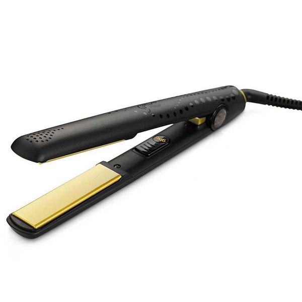 

v gold hair straightener ceramic heating plate plancha de pelo sèche cheveux with us/eu/uk/au plug ceramic flat iron