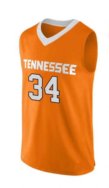 

brock jancek stitched youth tenn volunteers d.j. burns white grant williams jacob fleschman orange college basketball jersey, Black