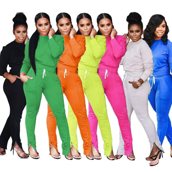 

fashion fitness sportswear push up two piece sets women fashion casual workout skinny tracksuits long sleeve and pants set#4, White;black