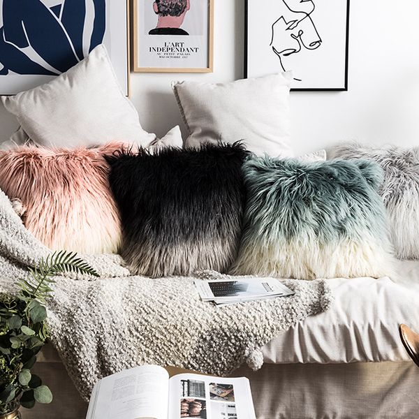 Ins Creative Pillows Designer Cushion Imitation Fur Pillow Home