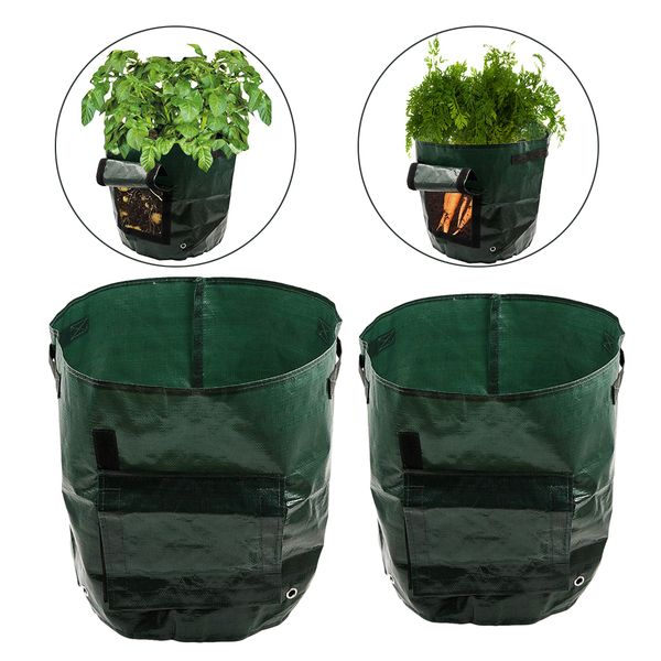 

2x reusable garden potato grow bags with flap for flower peanut 1/7 gallon