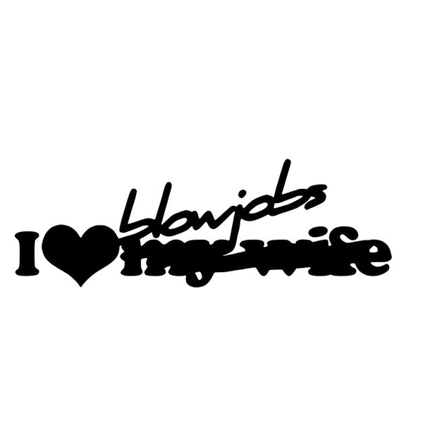 

15*5.1cm i luv my wife ..blowjob funny sticker vinyl decal for car and others funny personality stickers