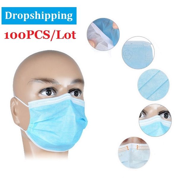 

wholesale sale100pcs disposable mask n95 dust respirator anti bacterial industrial nonwoven mouth nose cover respirators