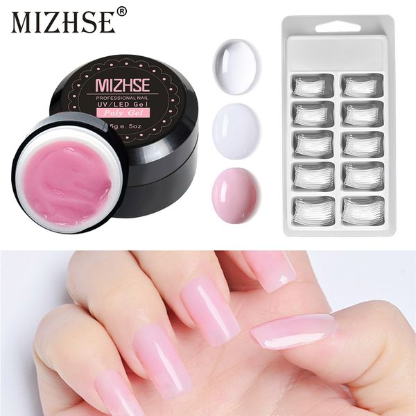 

mizhse manicure set gel polish kits vernis semi permanent poly gel nail kit acrylic nail polygel with brush for extension