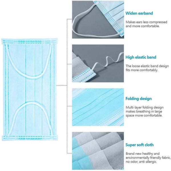 

disposable face masks 3-layers disposable civilian masks dustproof non-woven fabric plus meltblown cloth masks dhl ship