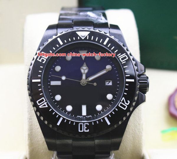 

2 style watch perpetual 44mm sea-dweller 116660 d-blue black pvd case asia 2813 movement mechanical automatic mens watches, Slivery;brown