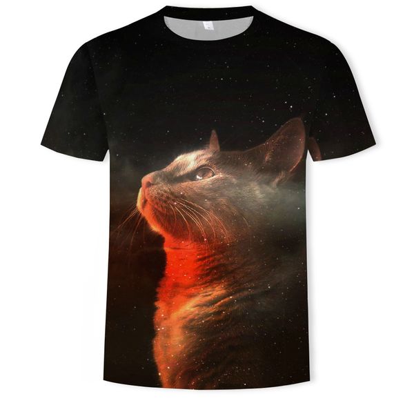 

mens designer new cat 3d digital printed nan xiu xian men round-neck short-sleeved t-shirt, White;black