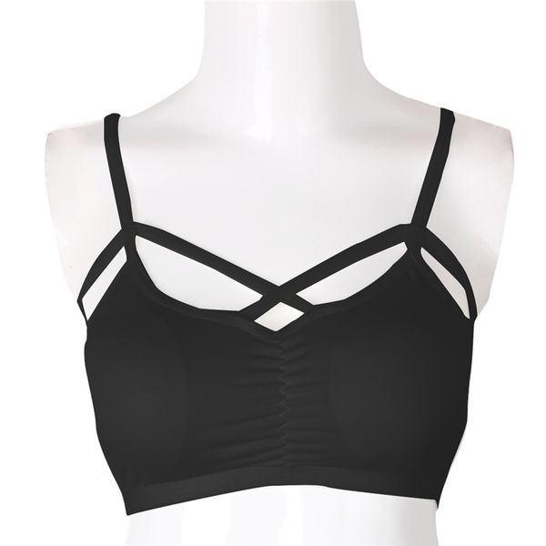 

Sexy Women Cut Out Bra Bustier Crop Top Bralette Strappy Cropped Halter Tops