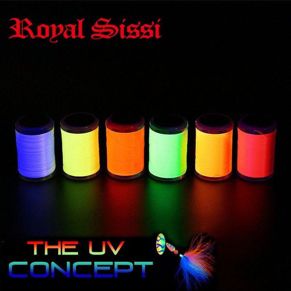

6 uv fluo colors set 6/0 fly tying thread 250yards per spool 150d dubbing thread with uv reflection effect for trout bass flies